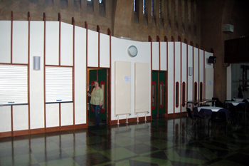 New kitchen and toilet area built into the west end of the south aisle June 2010